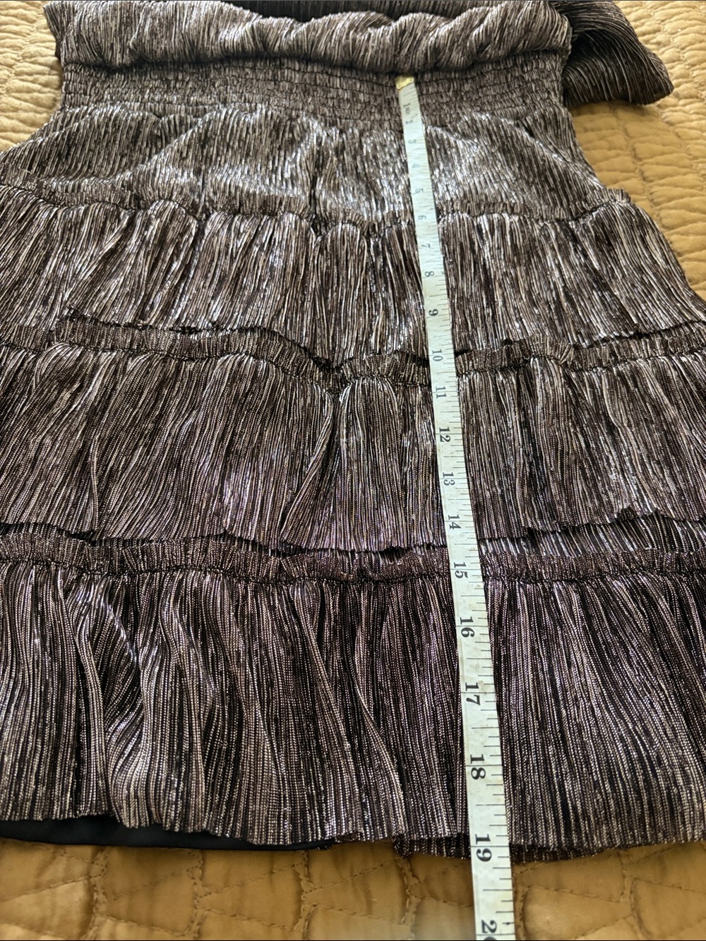 MSK Sleeveless Metallic Bronze Tiered Dress - Picture 5 of 5